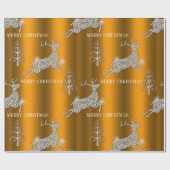 Diamant Rentier und Silberbaumen Weihnachten Geschenkpapier (Flach)