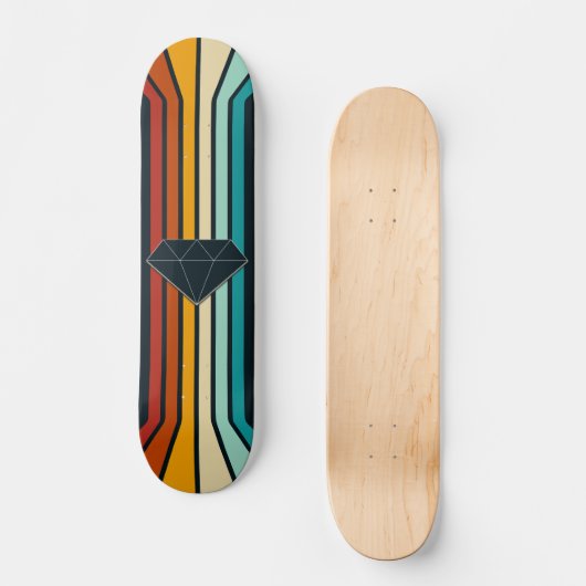 Diamant Retro Moderner Stil Skateboard (Vorderseite)