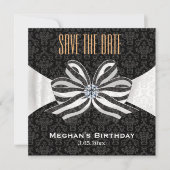 Diamant Ribbon mit Damaskusmuster-Variation Save The Date (Vorderseite)