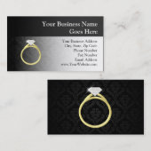 Diamant-Ring auf Schwarzem Visitenkarte (Vorne/Hinten)