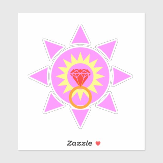 Diamant Ring Aufkleber (Blatt)