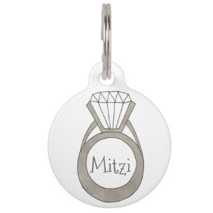 Diamant Ring Blende Personalisiert Fashion Pet Tag Tiermarke
