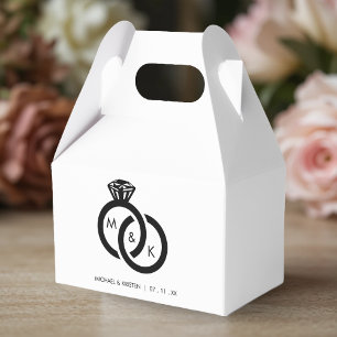 Diamant Ring Couple Monogram Wedding Geschenkschachtel