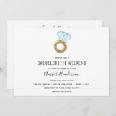 Diamant Ring Pool Schwimmbad Bachelorette Einladung (Vorne/Hinten)