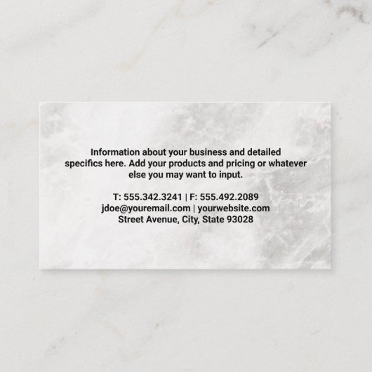 Diamant Ring | Schmuckgeschäft Visitenkarte (Rückseite)