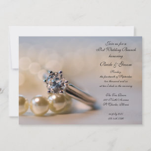 Diamant Ring und Perlen Post Wedding Brunch Einladung