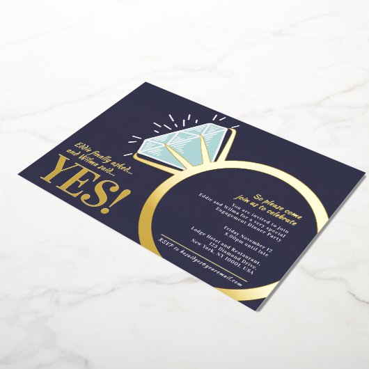 Diamant-Ringgrafik-Foto der Einsatzpartei Folieneinladung (Gedreht)