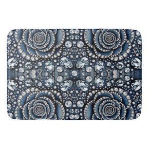 Diamant Rose & Denim Glam Bling Juwelen Badematte