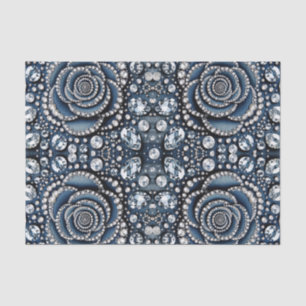 Diamant Rose & Denim Glam Bling Juwelen Seidenpapier