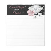 Diamant-Rose, floraler Notepad Notizblock (Vorderseite)