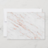 Diamant Rose Goldmarmor Hochzeit SPEICHERN DAS DAT Einladung (Rückseite)