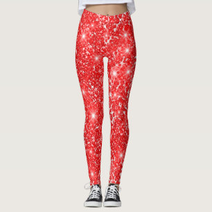 Diamant-rote weiße Edelsteinefunkelnd Leggings
