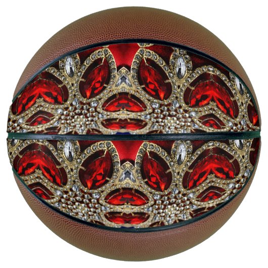 Diamant-Rubin Rot-Kristall Basketball (Vorderseite)