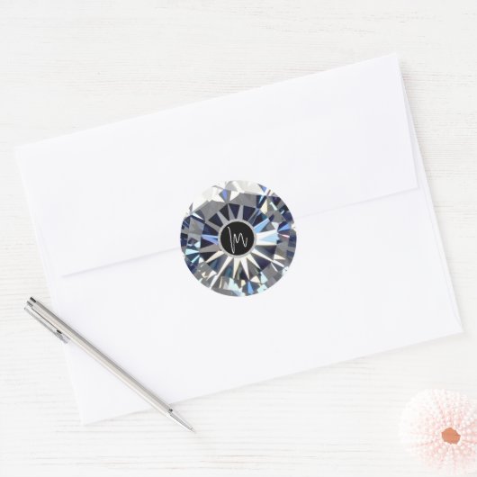 Diamant Runder Aufkleber (Umschlag)