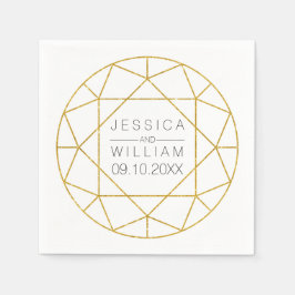 Diamant-Schmuck geometrische Glitzer Hochzeit Serviette