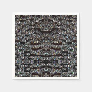 Diamant-Schmuckmuster elegantes silberfarbenes Par Serviette