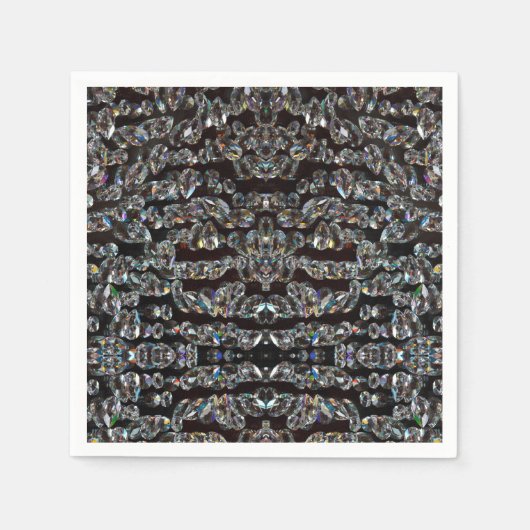 Diamant-Schmuckmuster elegantes silberfarbenes Par Serviette (Vorderseite)