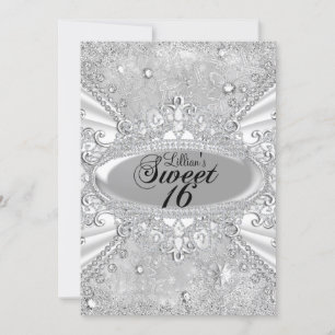 Diamant-Schneeflocke Winter Wonderland Sweet 16 Einladung