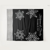 Diamant-Schneeflocken-Hochzeitskugel Wandteppich (Vorderseite (Horizontal))