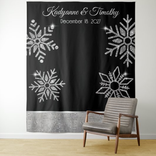 Diamant-Schneeflocken-Hochzeitskugel Wandteppich (Beispiel)