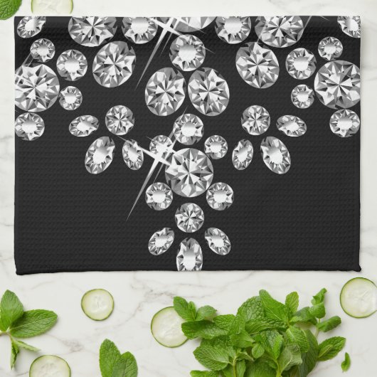 Diamant-Schneeflocken Küchentuch (Gefaltet)