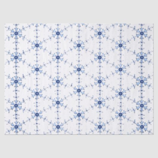Diamant-Schneeflocken-Muster-Geschenkpapier Seidenpapier (Vorderseite)