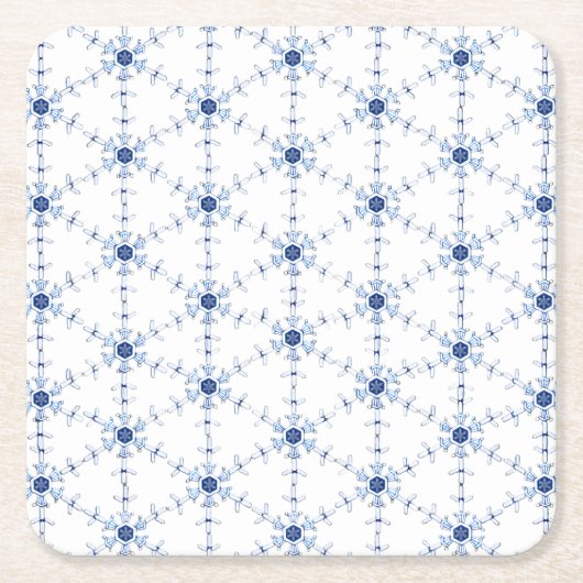 Diamant-Schneeflocken-Muster Rechteckiger Pappuntersetzer (Vorderseite)