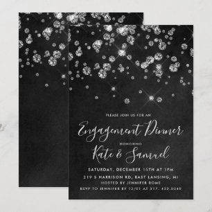 Diamant-Schultafel-Hochzeitseinladung Einladung