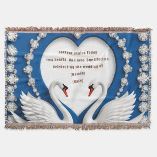 Diamant-Schwan-Blau-Hochzeitsliebesbogen-Design Decke