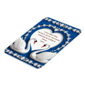 Diamant-Schwan-Blau-Hochzeitsliebesbogen-Design Magnet (Linke Seite)