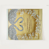 Diamant-Schwan-Hochzeitsliebesbogen-Design Wandteppich (Vorderseite (Horizontal))