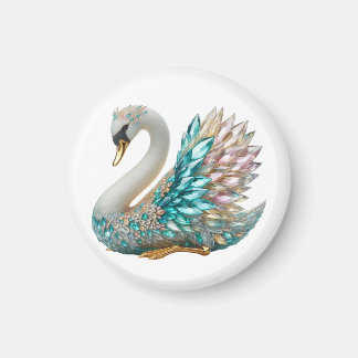 Diamant-Schwan mit Kristall-Bling in Gold Magnet