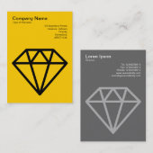 Diamant - Schwarz auf Bernstein Visitenkarte (Vorne/Hinten)