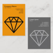 Diamant - Schwarz auf Light Orange Visitenkarte (Vorne/Hinten)