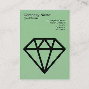 Diamant - Schwarz auf verblasstem Grün Visitenkarte