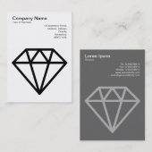 Diamant - Schwarz auf Weiß Visitenkarte (Vorne/Hinten)