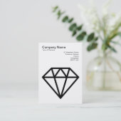 Diamant - Schwarz auf Weiß Visitenkarte (Stehend Vorderseite)