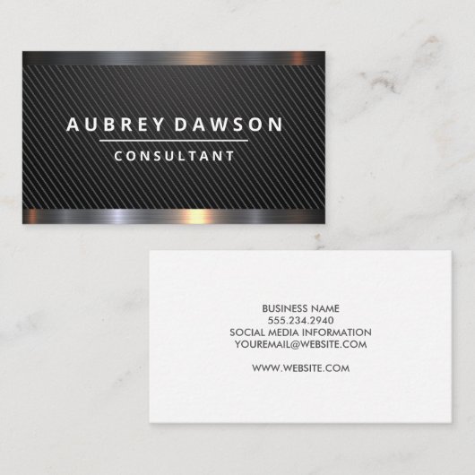 Diamant | Schwarz Gemustert Visitenkarte (Vorne/Hinten)