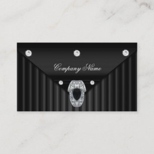 Diamant-Schwarz-Metall-Look Silber Visitenkarte