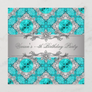Diamant-silberne blaue Anlass-Party Einladung