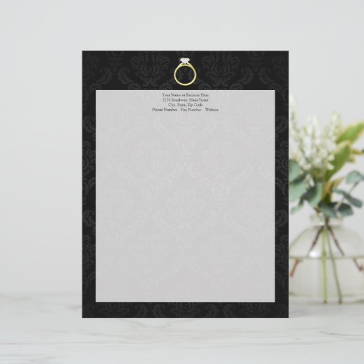 Diamant-Solitaire-Ring Briefkopf (Stehend Vorderseite)