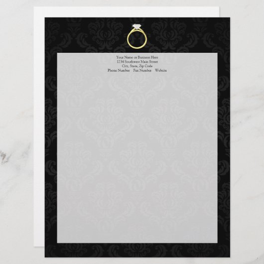 Diamant-Solitaire-Ring Briefkopf (Vorne/Hinten)