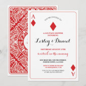 Diamant-Spielkarte-Paar-Verlobung laden ein Einladung (Vorne/Hinten)