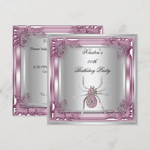 Diamant-Spinne Elite Elegante Geburtstagsfeier Ros Einladung