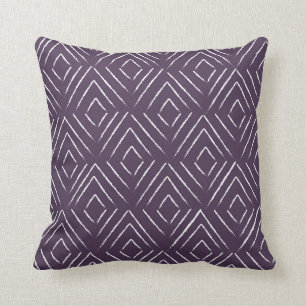 Diamant-Stammes- Muster-Kissen - Aubergine Kissen