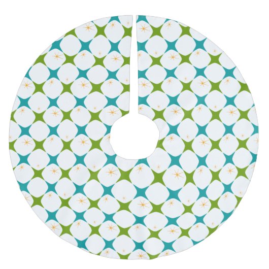 Diamant-Sterne Polyester Weihnachtsbaumdecke (Vorderseite)