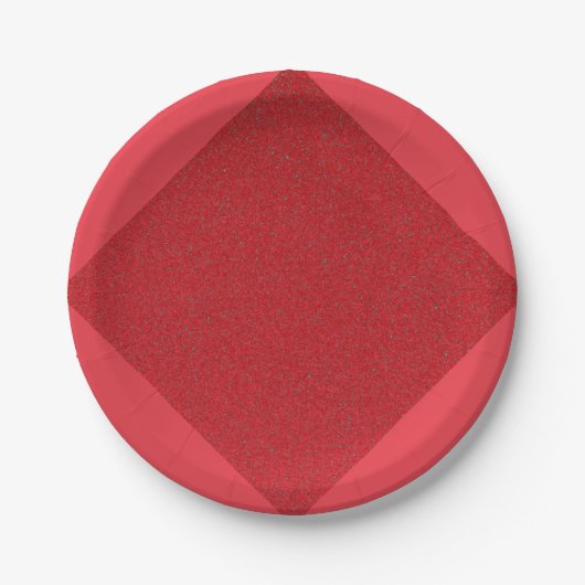 Diamant Texture Red Party Plate - Anpassbar Pappteller (Vorderseite)