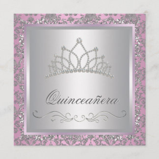 Diamant-Tiara Pink Princess Party Einladung