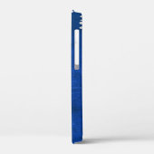 Diamant-Tropfen auf blauem Leder Case-Mate iPhone Hülle (Rückseite / Links)