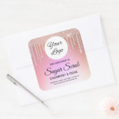 Diamant Tropfen Rose Gold Bath Body Label Quadratischer Aufkleber (Umschlag)